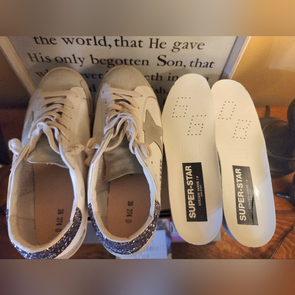 Golden Goose Superstars Size 39 Ice Gray Glitter - Picture 2 of 11